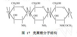 图17 壳聚糖分子结构壳聚糖处理可以改善酸性染料对毛织物的染色